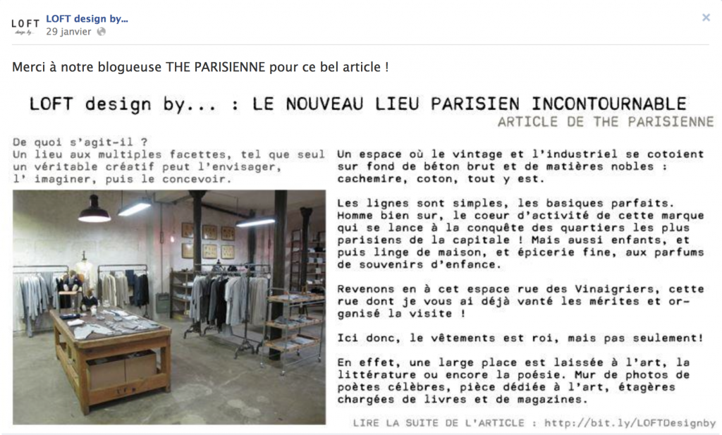 article The PArisienne sur Loft by Design article The PArisienne sur Loft by Design