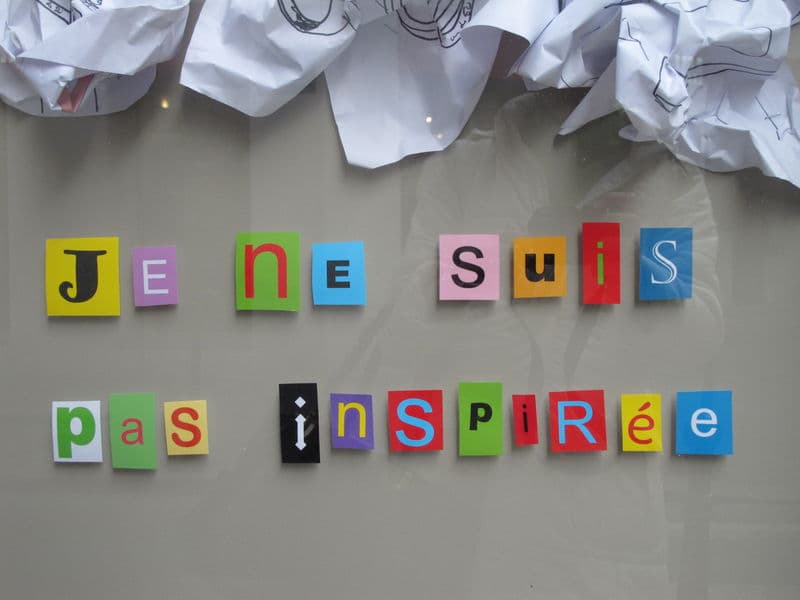 aujourd'hui, je ne suis pas inspirée ...