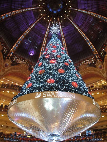 Noël 2012 aux Galeries Lafayette - inauguration du sapin Swarovski