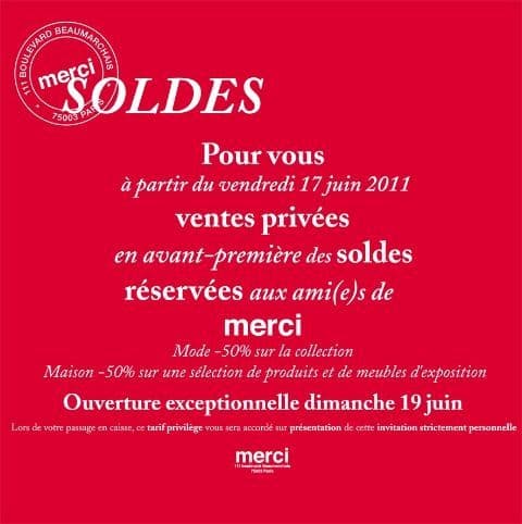 Les soldes chez MERCI - vente privée !