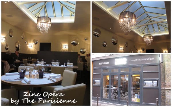 le restaurant Zinc Opéra - le petit frère du 39V !