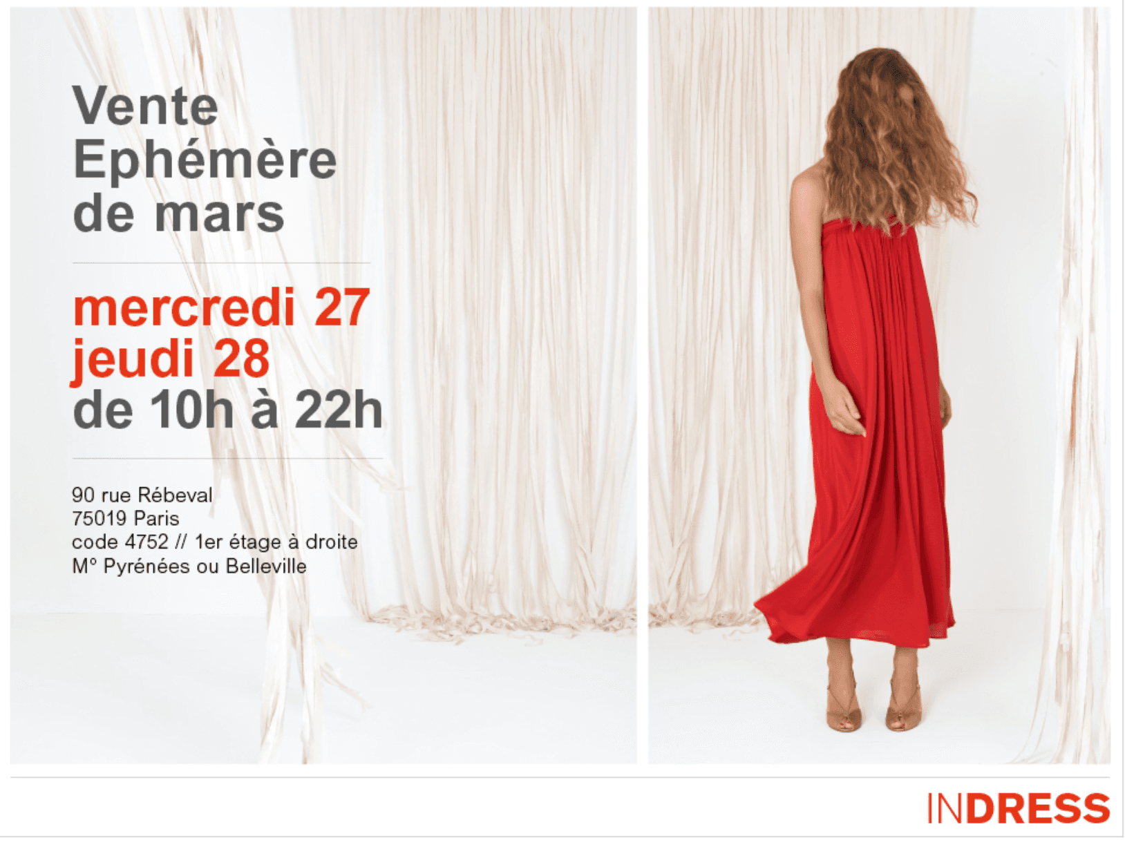 vente éphémère Indress