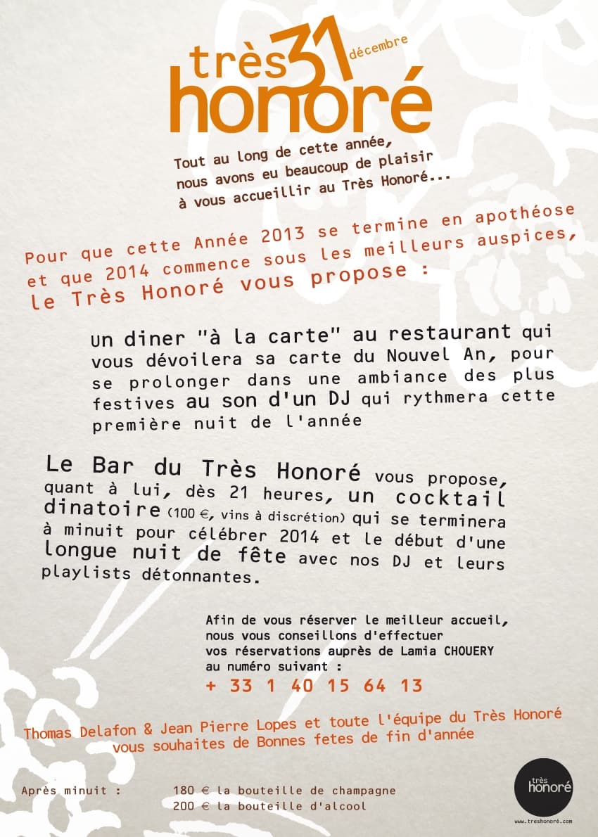 Le réveillon du 31 : des idées de restaurants !