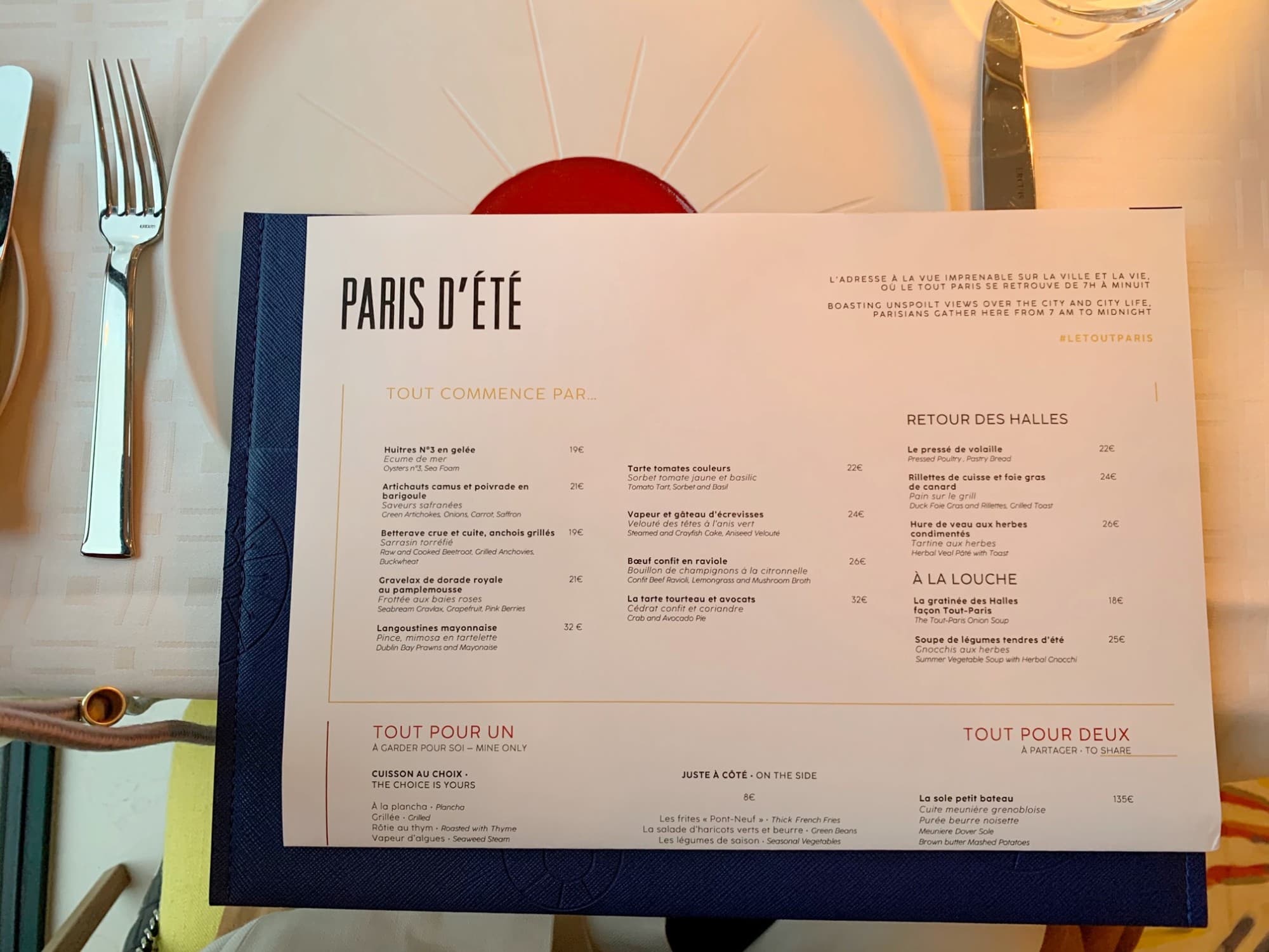 Top de la semaine : restaurant le Tout-Paris